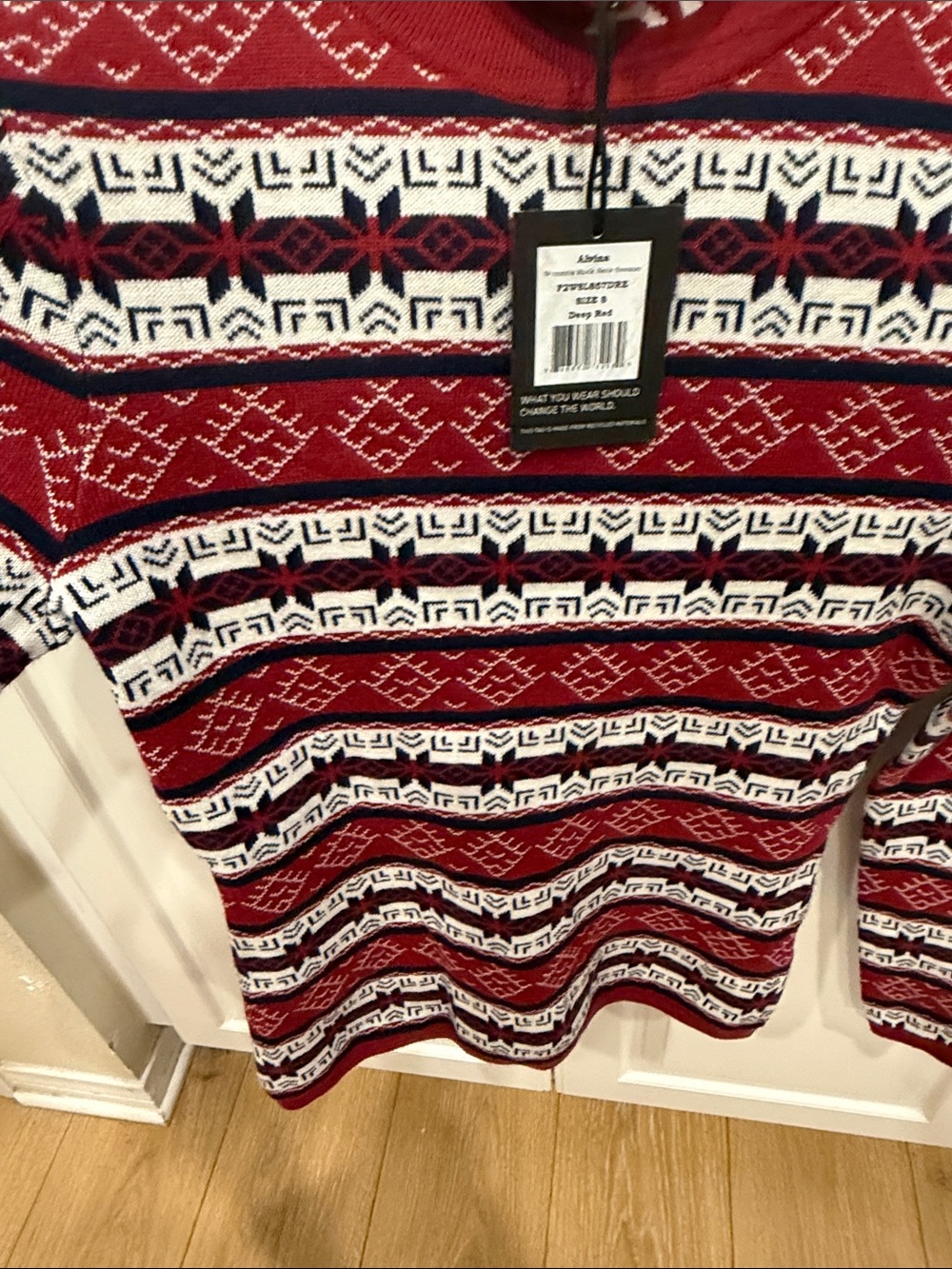 Alp N Rock Red, White & Black Fair Isle Turtleneck Sweater - Picture 5 of 7